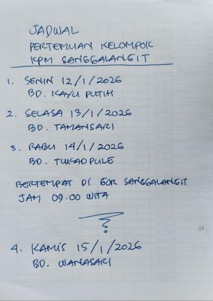 Jadwal Pertemuan KPM  Sanggalangit