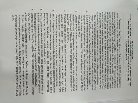 Kesepakatan Bersama Perayaan Nyepi & Idul Fitri 